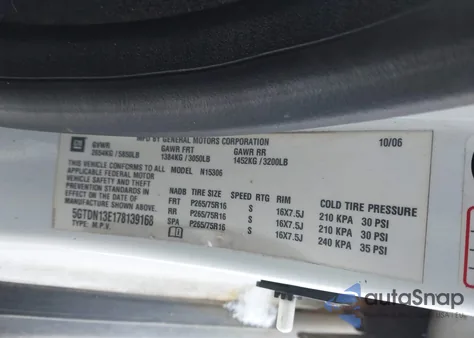 2007 Hummer H3 Suv из США, поврежденный, VIN 5GTDN13E178139168